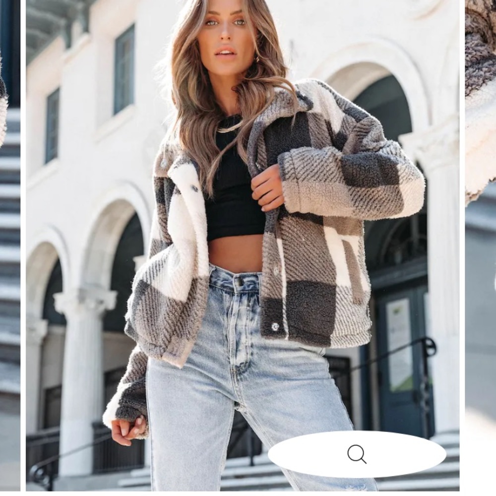 Plaid teddy jacket